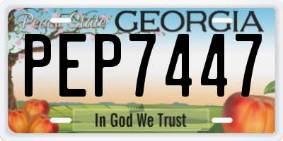 GA license plate PEP7447