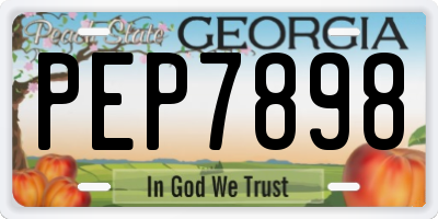GA license plate PEP7898