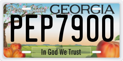 GA license plate PEP7900