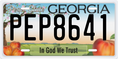 GA license plate PEP8641