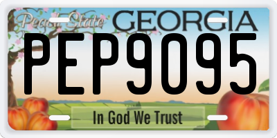 GA license plate PEP9095