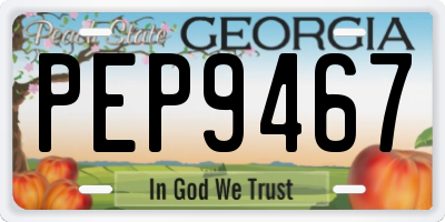 GA license plate PEP9467