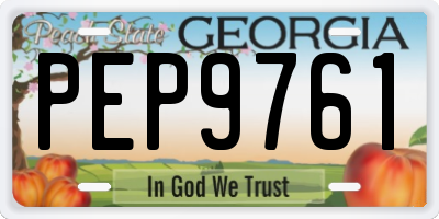 GA license plate PEP9761