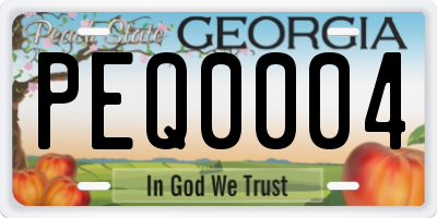 GA license plate PEQ0004