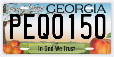 GA license plate PEQ0150