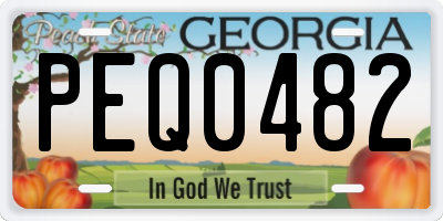 GA license plate PEQ0482