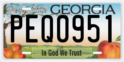 GA license plate PEQ0951