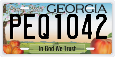 GA license plate PEQ1042