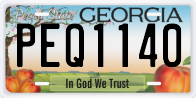GA license plate PEQ1140
