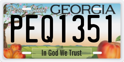 GA license plate PEQ1351