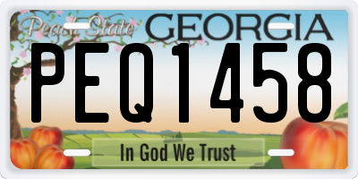 GA license plate PEQ1458
