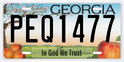 GA license plate PEQ1477