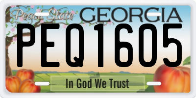 GA license plate PEQ1605
