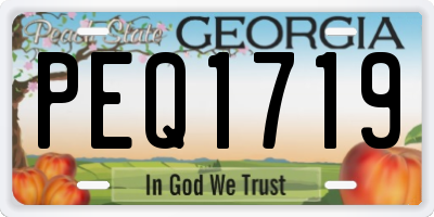 GA license plate PEQ1719