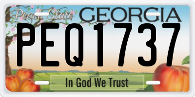 GA license plate PEQ1737