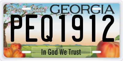 GA license plate PEQ1912