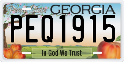 GA license plate PEQ1915