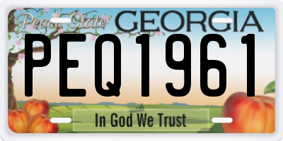GA license plate PEQ1961