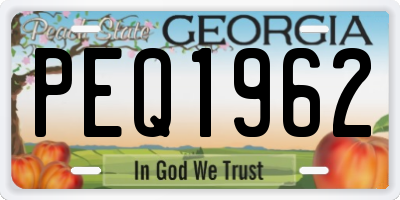 GA license plate PEQ1962