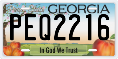 GA license plate PEQ2216