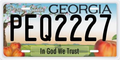 GA license plate PEQ2227