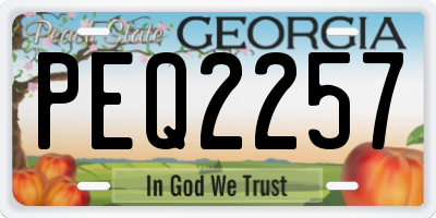 GA license plate PEQ2257