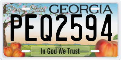 GA license plate PEQ2594