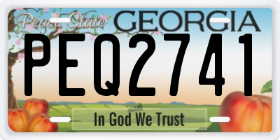 GA license plate PEQ2741