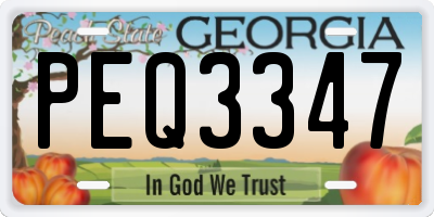 GA license plate PEQ3347