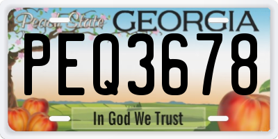 GA license plate PEQ3678