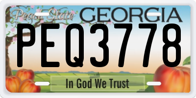 GA license plate PEQ3778