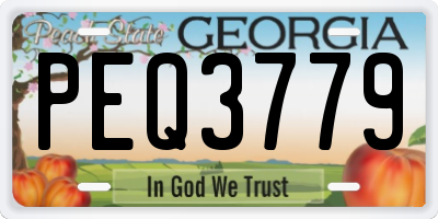 GA license plate PEQ3779