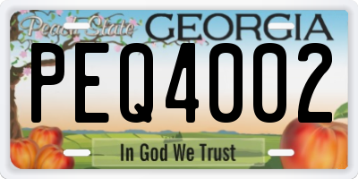 GA license plate PEQ4002