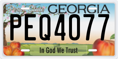 GA license plate PEQ4077