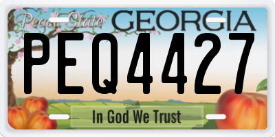 GA license plate PEQ4427