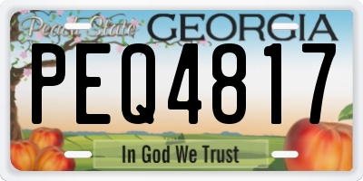 GA license plate PEQ4817