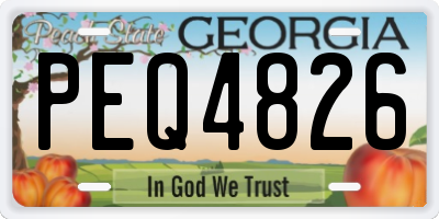 GA license plate PEQ4826
