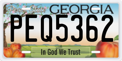 GA license plate PEQ5362