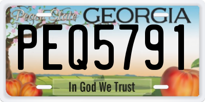 GA license plate PEQ5791