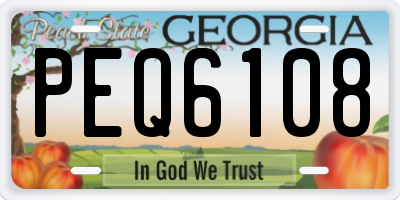 GA license plate PEQ6108