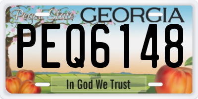GA license plate PEQ6148