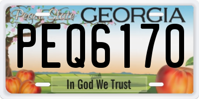GA license plate PEQ6170