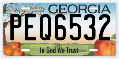 GA license plate PEQ6532