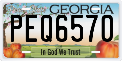 GA license plate PEQ6570