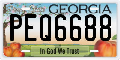 GA license plate PEQ6688