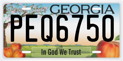 GA license plate PEQ6750