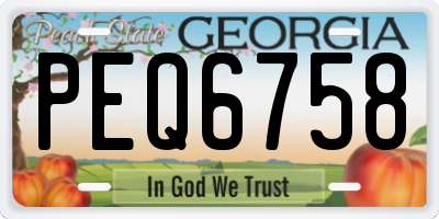 GA license plate PEQ6758