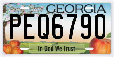 GA license plate PEQ6790