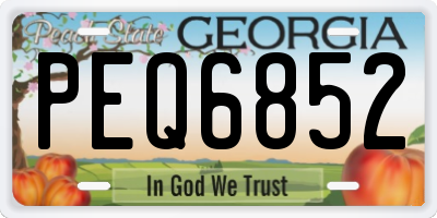 GA license plate PEQ6852
