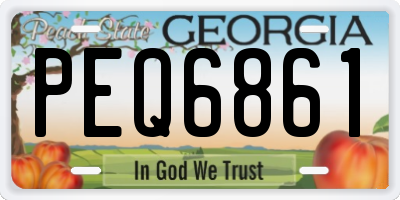 GA license plate PEQ6861